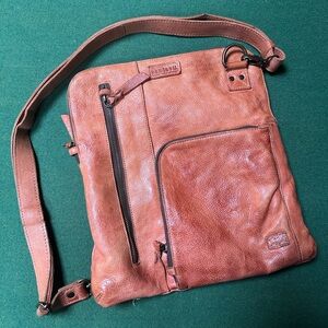 BedStu Salmon Leather Crossbody with Adjustable Strap